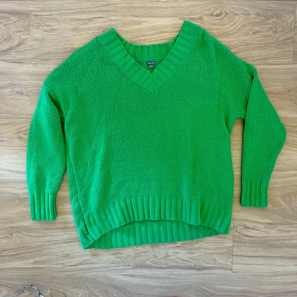Aerie V neck oversize knit sweater